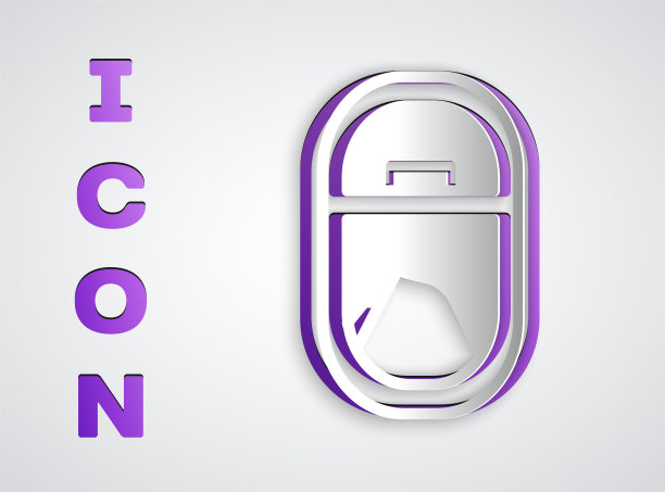 剪纸飞机窗口图标孤立在灰色背景。飞机舷窗。纸艺术风格。向量图片下载