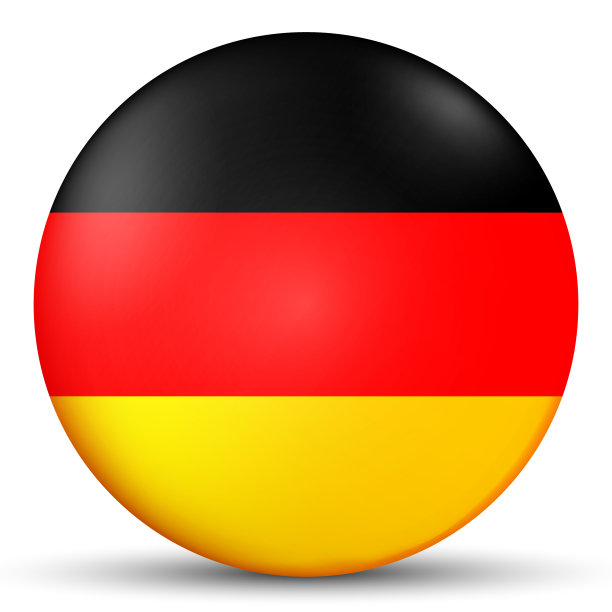 带有德国国旗的玻璃轻球。圆球，模板图标。德国国家的象征。光滑的现实球，3D抽象矢量插图突出在白色的背景。大的泡沫。图片下载
