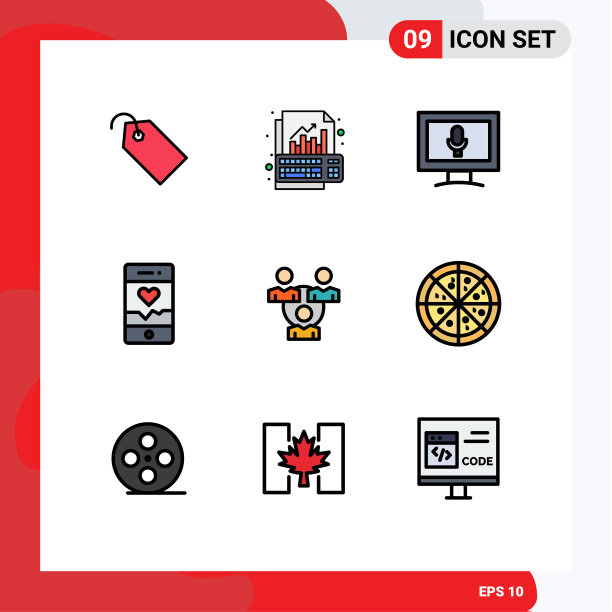 填充线平色包9个通用符号图片下载