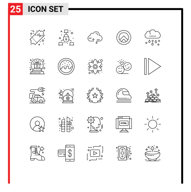 28、象形文字设25条简单的雨云线图片下载