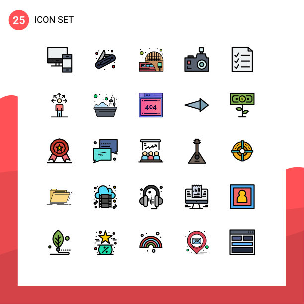 在网格上设置25个填充线平面颜色图片下载