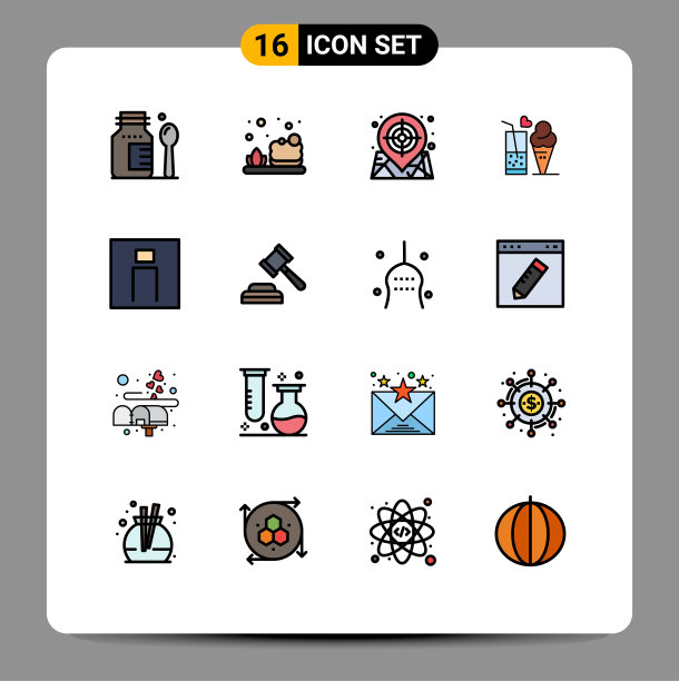 现代集16平色填充线条图片下载