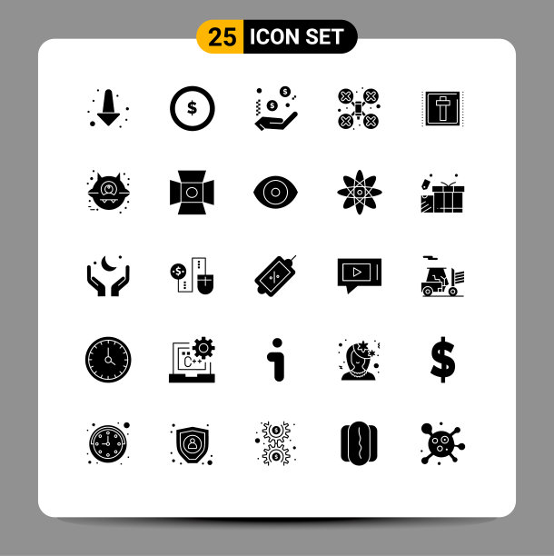 设置25个现代UI图标符号标志图片下载