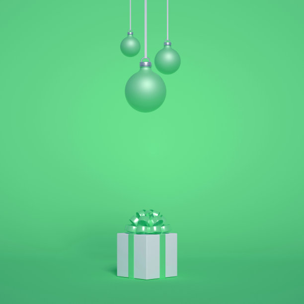 一组庆祝圣诞节和新年的圣诞物品。三维可视化图片下载