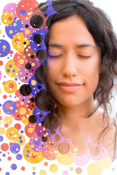 肖像结合数字插图图片下载