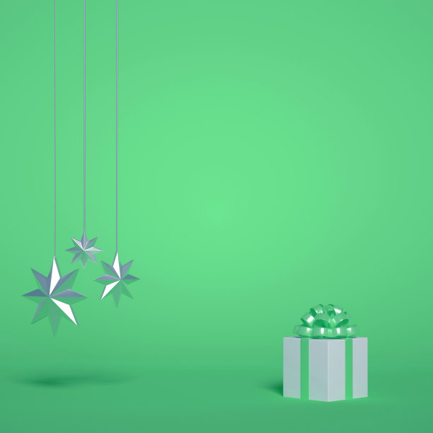 一组庆祝圣诞节和新年的圣诞物品。三维可视化图片下载