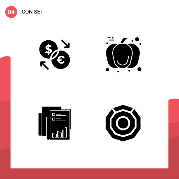 4固体字形概念的网站移动和图片下载