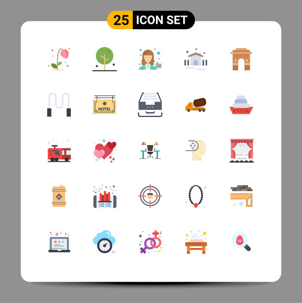 25种通用的平色符号象征着文化图片下载