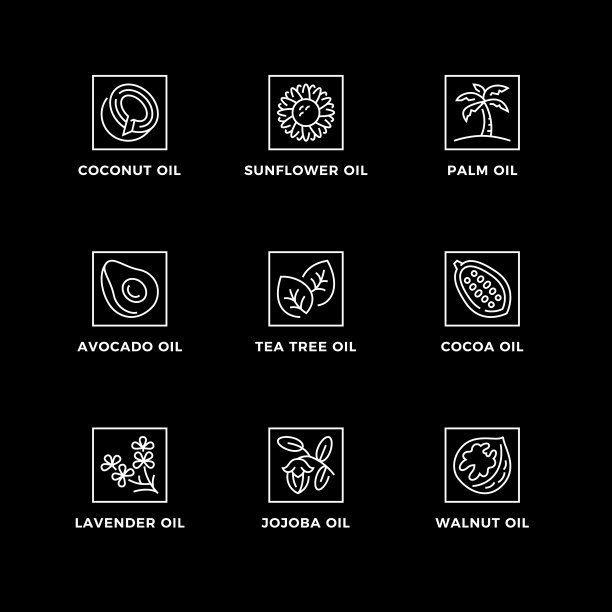 向量设计元素，标志设计模板，图标和徽章的自然油。图片下载