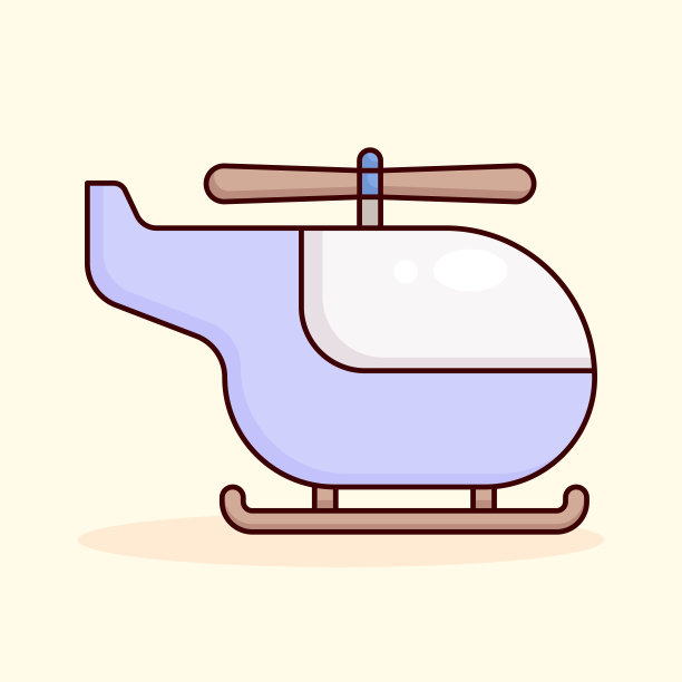 直升机，直升机，车辆，运输颜色图标矢量插图图片下载