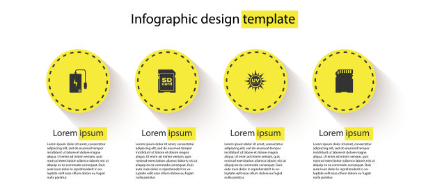 设置电源、SD卡、防紫外线和。业务信息模板。向量图片下载
