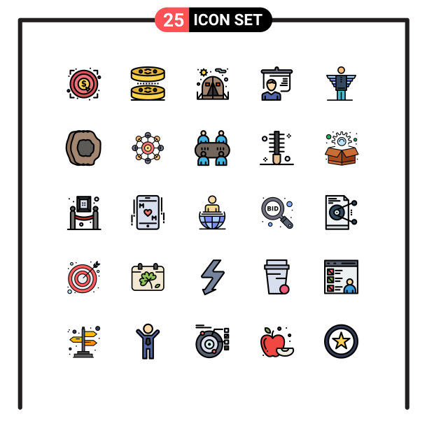 25填充线平面颜色的网站概念图片下载