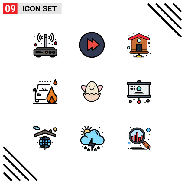 现代集9填充线平色象形文字图片下载