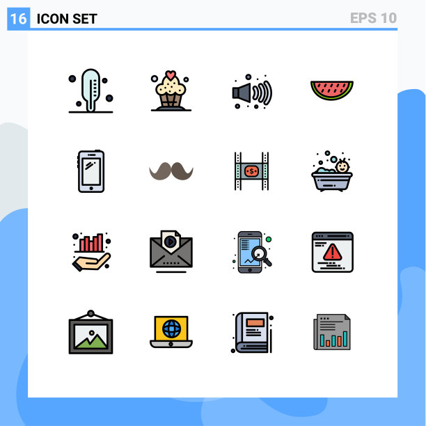 现代设置16平色填充线条和图片下载