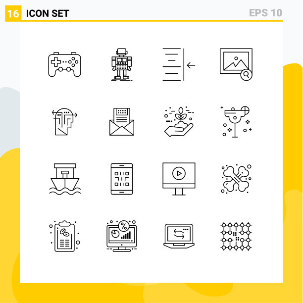 第16组为思维勾勒出符号和符号图片下载