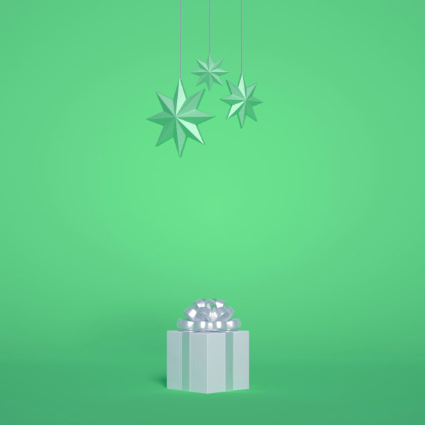 一组庆祝圣诞节和新年的圣诞物品。三维可视化图片下载