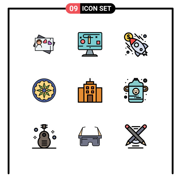 填充线平色包9个通用符号图片下载