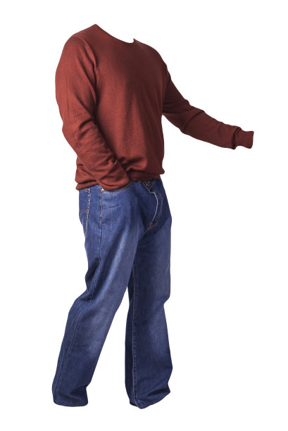 男毛衣和牛仔裤孤立在白色背景。休闲装图片下载
