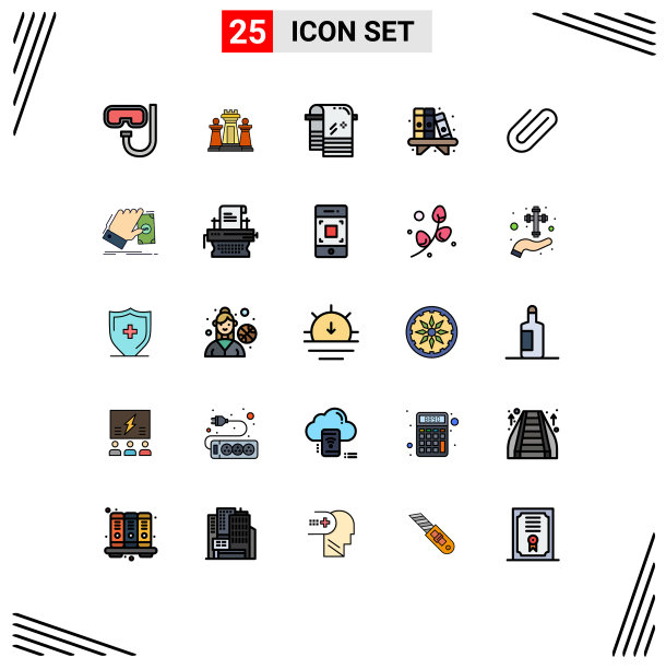 在网格上设置25个填充线平面颜色图片下载