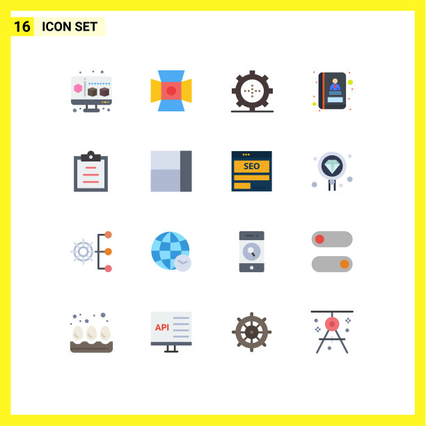 现代设置16平色象形网格图片下载