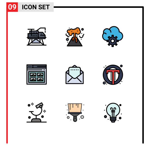 9 .创意图标的现代标志和符号图片下载