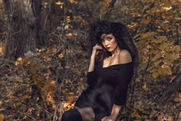 万圣节的黑色新娘图片下载