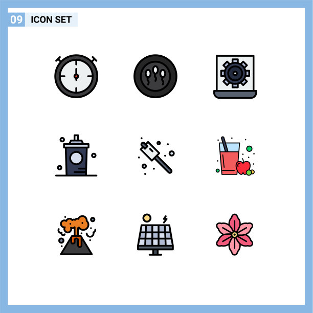 现代集9填充线平色象形文字图片下载