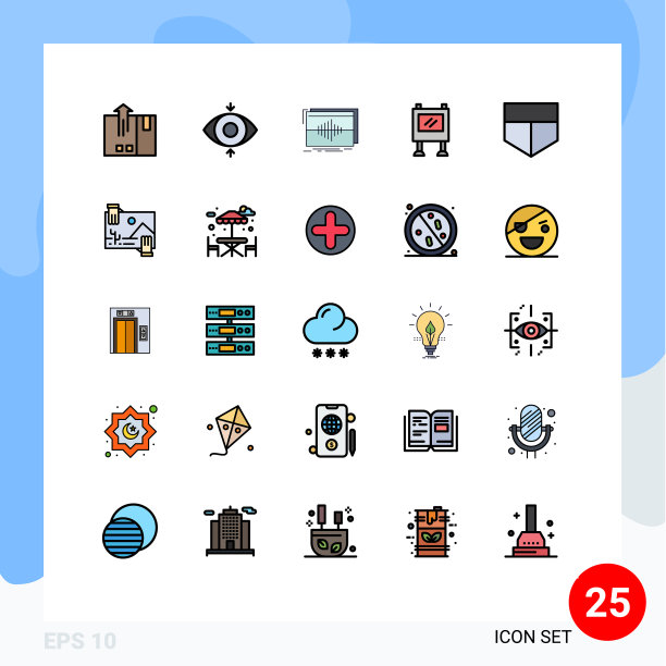 25主题填充线平面颜色和可编辑图片下载