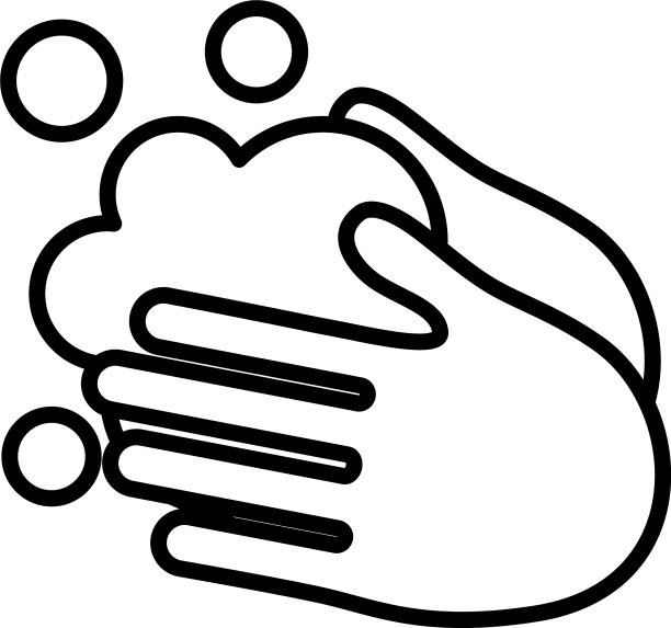 洗手符号手与肥皂水的图标图片下载