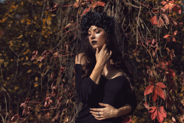 万圣节的黑色新娘图片下载