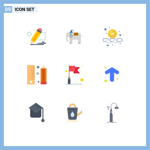 9 .用户界面平面彩色包装现代标识图片下载