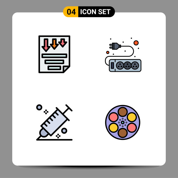 股票图标包4线标志和符号图片下载