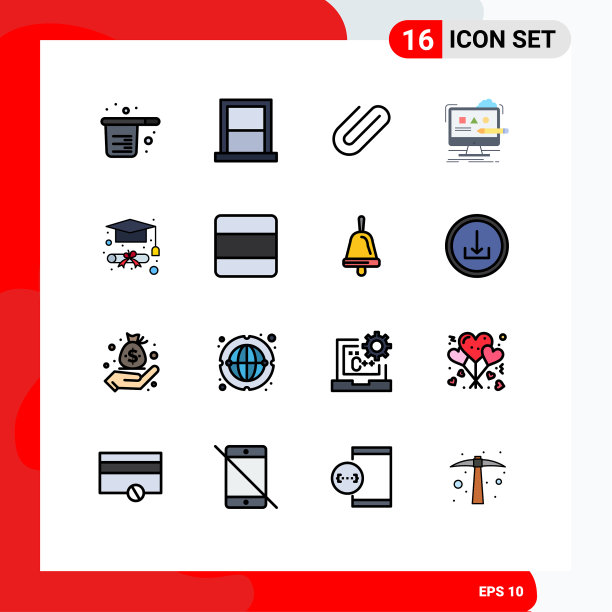 16平面颜色填充线概念的网站图片下载