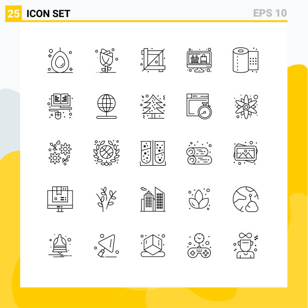 25个创意图标的现代符号和符号图片下载