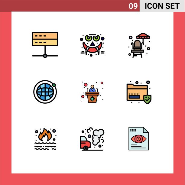 现代集9填充线平色象形文字图片下载