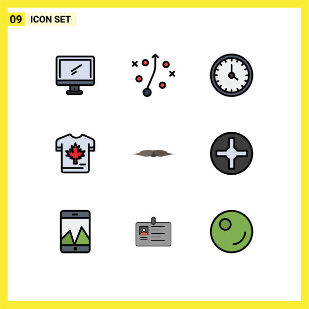 象形图设置9个简单的填充线平色图片下载