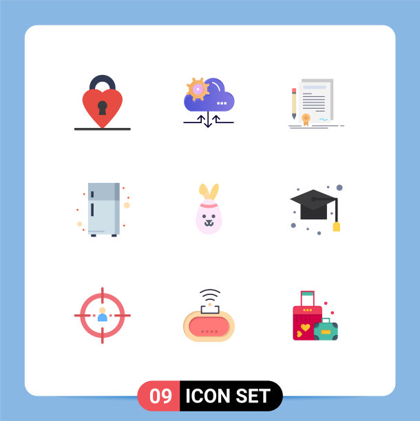 9 .用户界面平面彩色包装现代标识图片下载