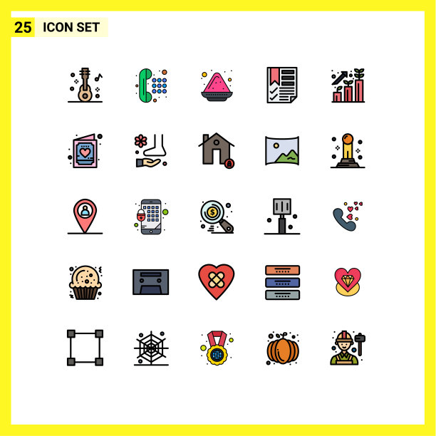 25个创意图标的现代符号和符号图片下载