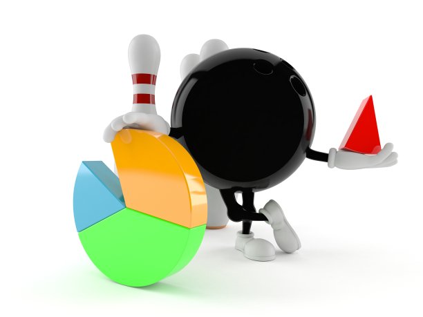 带饼图的保龄球角色图片下载