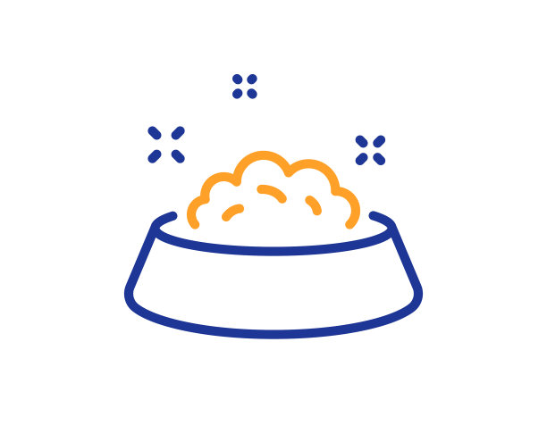 狗喂食线图标宠物食物标志图片下载