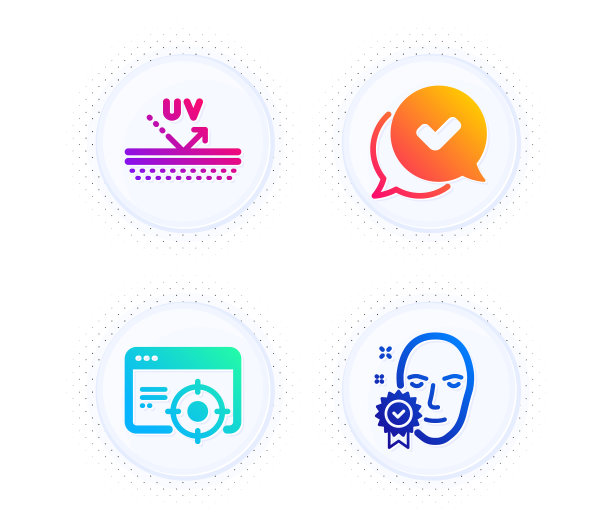 紫外线保护seo目标和批准的图标图片下载