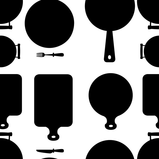 无缝模式厨房用具集木制图片下载