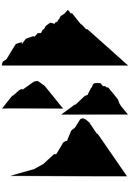 黑色的剪影点缀着四座高山图片下载