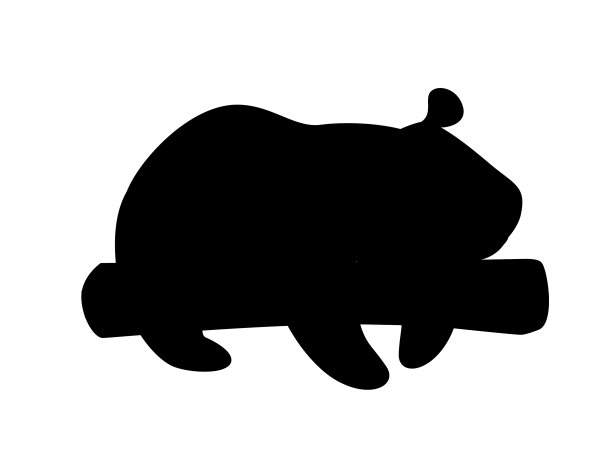 黑色的剪影可爱的大熊猫躺在树上图片下载