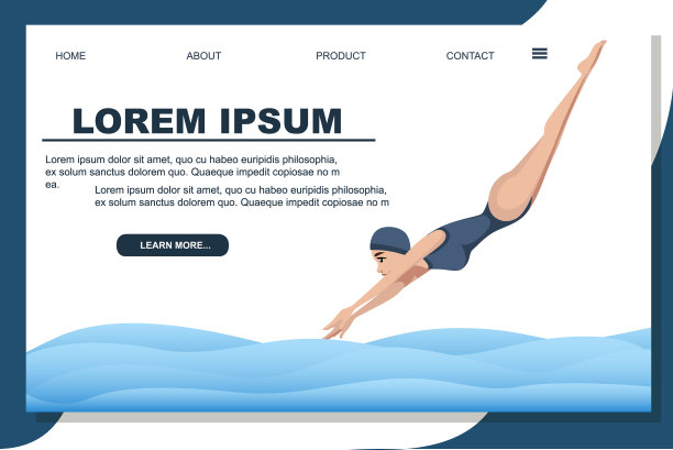 穿着蓝色泳衣的女运动员跳入水中图片下载