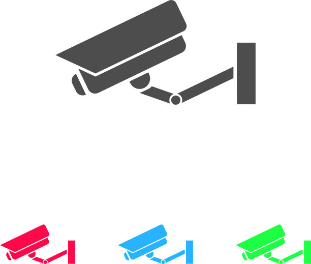 监控摄像头图标平放图片下载