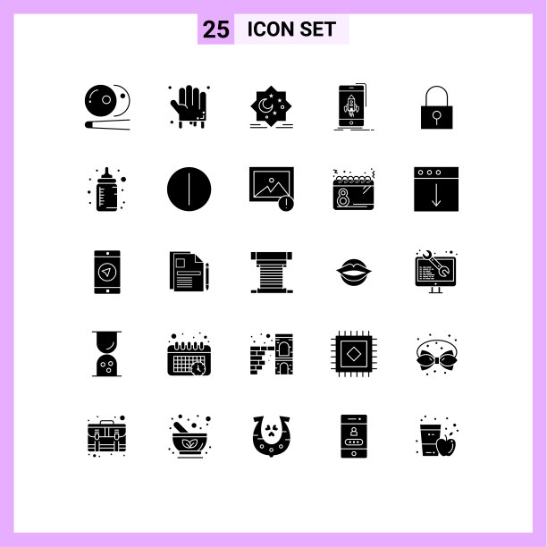 25固体字形概念的网站移动和图片下载