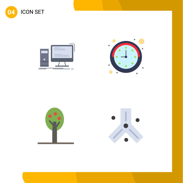 夏季包4个创意平面图标电脑图片下载