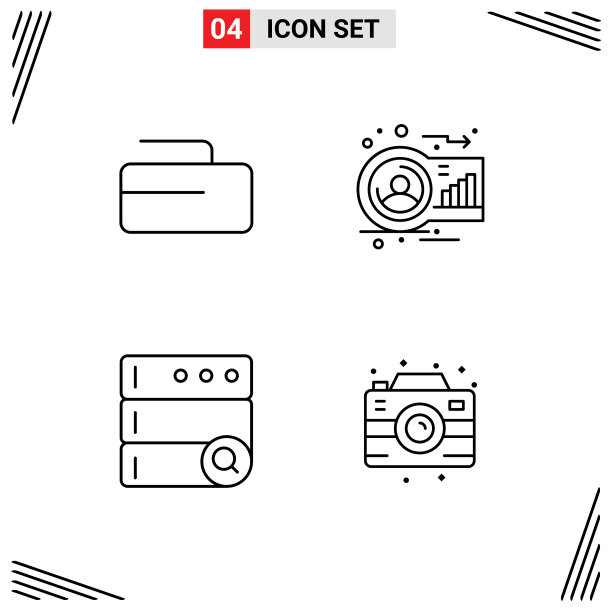 包4个创意填充线平色图片下载