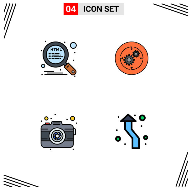 为卷筒纸设置4种通用填充线平面颜色图片下载